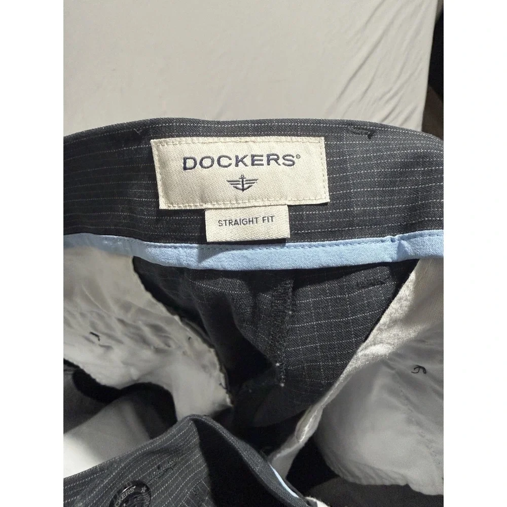 NWT dockers plaid patterned‎ straight fit slacks pants, men's 38x32